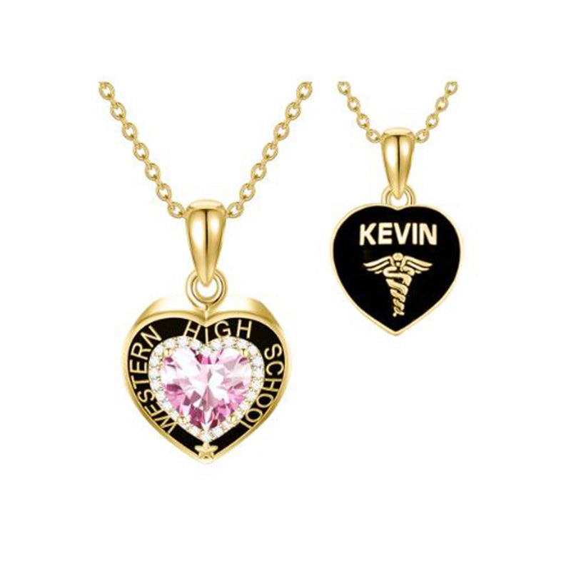 Sterling Silver Personalized Class Pendant Photo Lockets Necklace