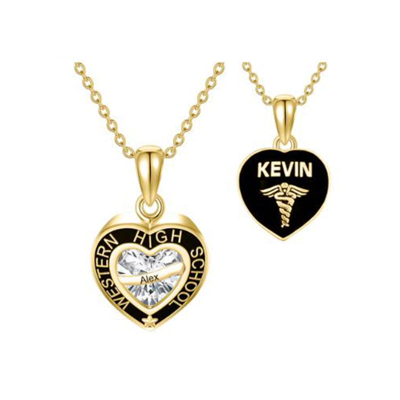 Sterling Silver Personalized Class Pendant Photo Lockets Necklace