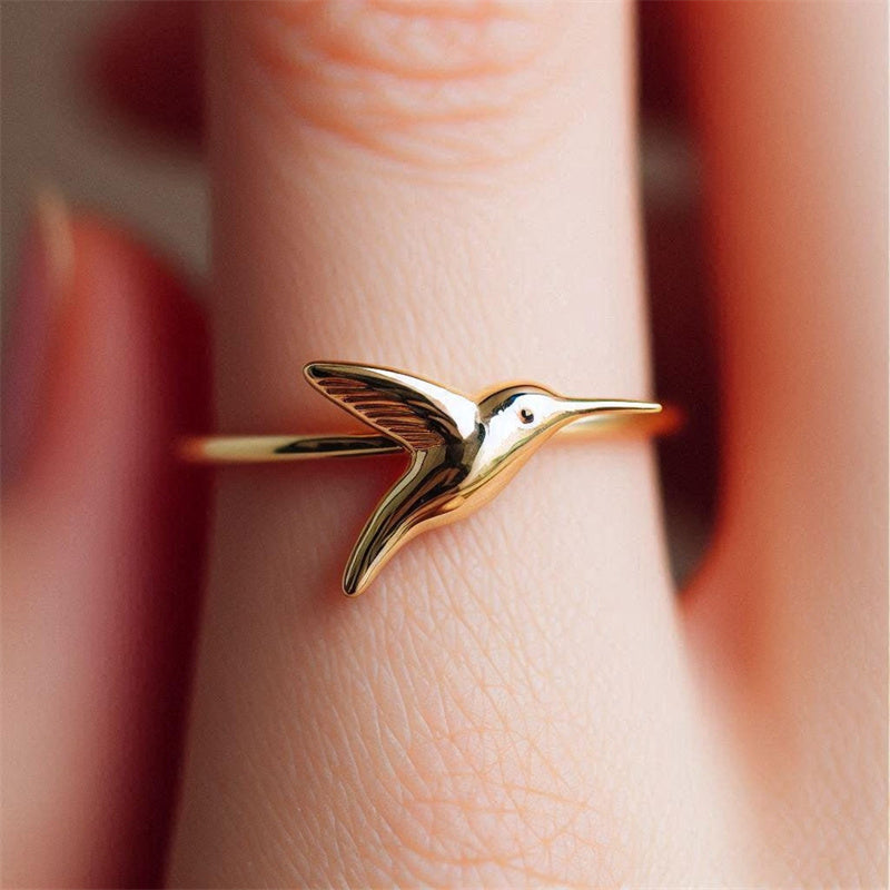 Sterling Silver Minimalist Hummingbird Ring