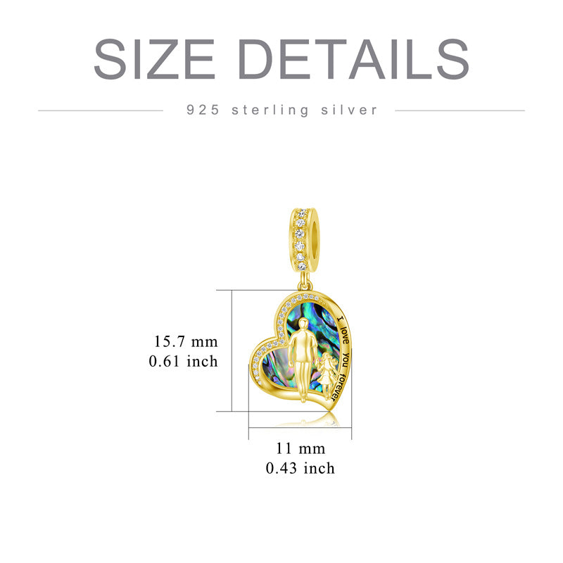 10K Gold 14K Gold 18 K Gold Father Daughter Charm Beads