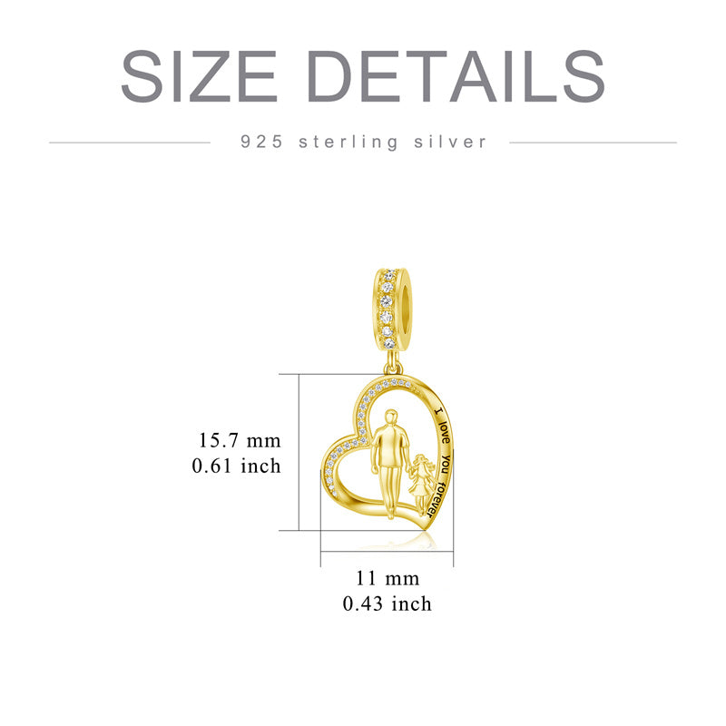 10K Gold 14K Gold 18 K Gold Father Daughter Charm Beads