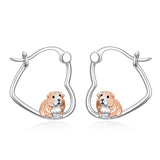 Sterling Silver Guinea Pig Hoop Earrings