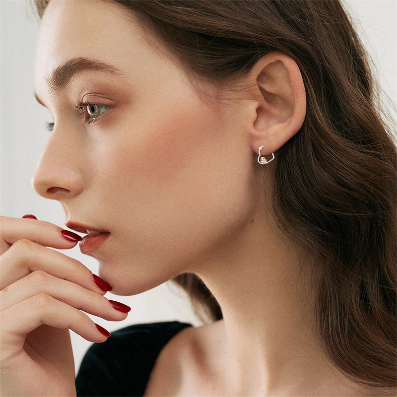 Sterling Silver Guinea Pig Hoop Earrings