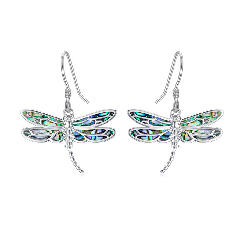 Sterling Silver Big Dragonflies Dangle  Earrings