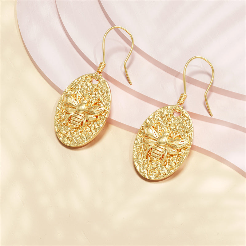 Sterling Silver  Bee Dangle Earrings