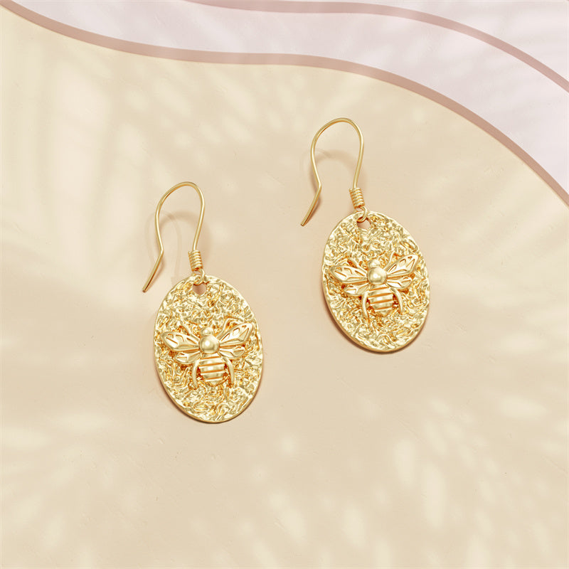 Sterling Silver  Bee Dangle Earrings