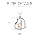 Sterling Silver Father Daughter Heart Pendant Necklace from Dad Gift for Daughter