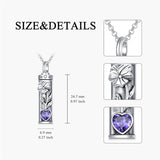 Sterling Silver 12 Birthstone Birth Flower  Urn Necklace for Ashes
