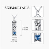 Sterling Silver 12 Birthstone Birth Flower  Urn Necklace for Ashes