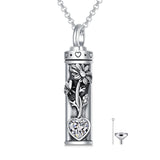 Sterling Silver 12 Birthstone Birth Flower  Urn Necklace for Ashes