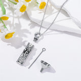 Sterling Silver 12 Birthstone Birth Flower  Urn Necklace for Ashes