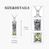 Sterling Silver 12 Birthstone Birth Flower  Urn Necklace for Ashes