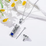 Sterling Silver 12 Birthstone Birth Flower  Urn Necklace for Ashes