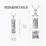 Sterling Silver 12 Birthstone Birth Flower  Urn Necklace for Ashes