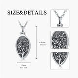 Sterling Silver 12 Month Birth Flower Urn Necklace for Ashes