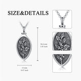Sterling Silver 12 Month Birth Flower Urn Necklace for Ashes