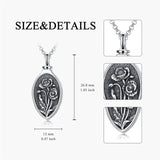Sterling Silver 12 Month Birth Flower Urn Necklace for Ashes
