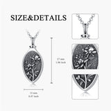 Sterling Silver 12 Month Birth Flower Urn Necklace for Ashes