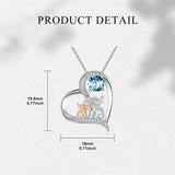 Sterling Silver Birthstone Two Highland Cow Pendant Necklace