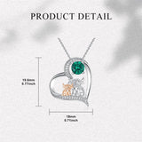 Sterling Silver Birthstone Two Highland Cow Pendant Necklace