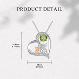 Sterling Silver Birthstone Two Highland Cow Pendant Necklace