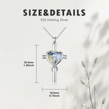 Sterling Silver Father Daughter Heart Pendant Necklace from Dad Gift for Daughter