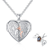 Sterling Silver Personalized Photo Abalone Shell Turquoise Malachite Father Daughter Pendant Necklace