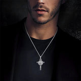 Sterling Silver Benedict Crucifix Protection Pendant Necklace