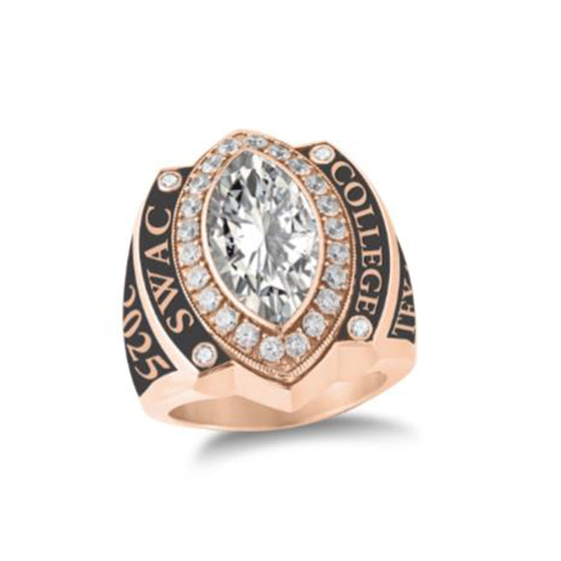 Sterling Silver Personalized  Birthstone Engraved Class Ring