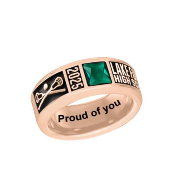 Sterling Silver Personalized Engraved Birthstone Class Ring
