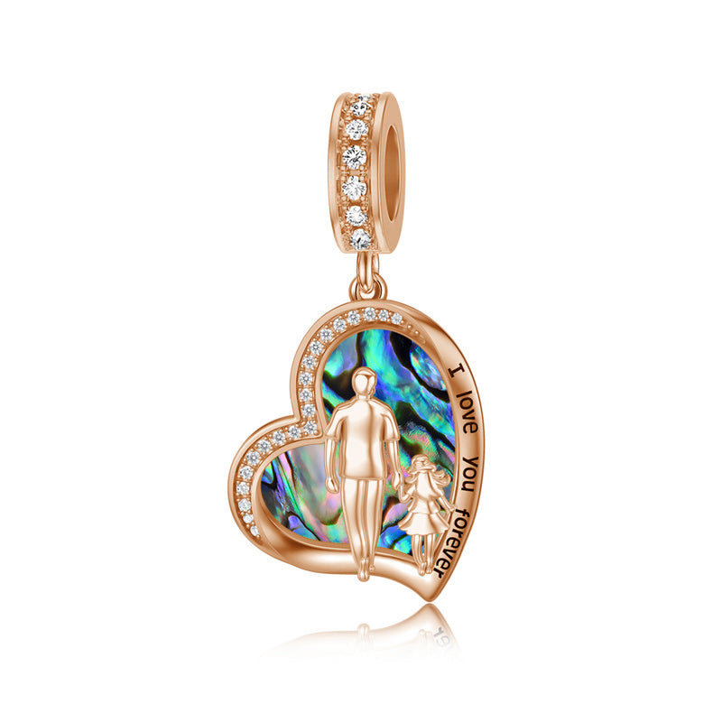 10K Gold 14K Gold 18 K Gold Father Daughter Charm Beads