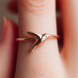 Sterling Silver Minimalist Hummingbird Ring