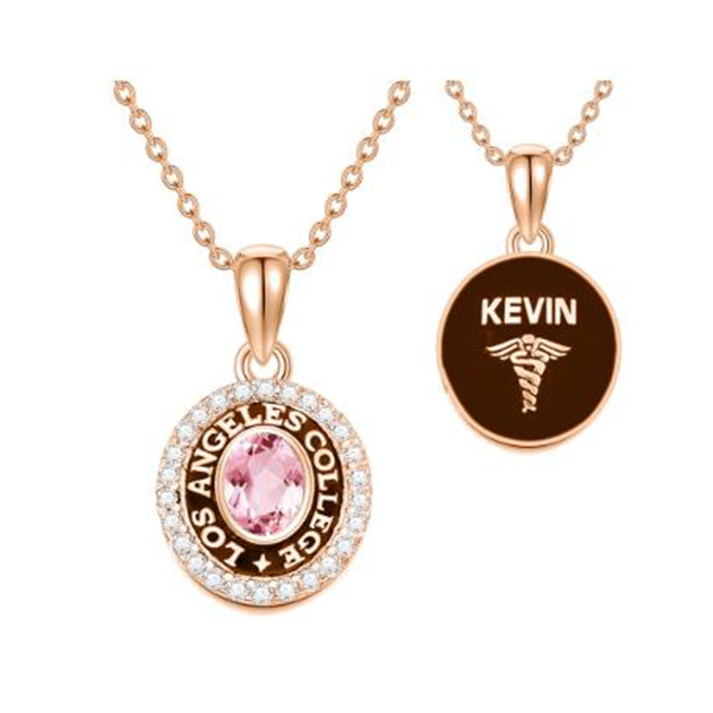 Sterling Silver Personalized Class Pendant Photo Lockets Necklace