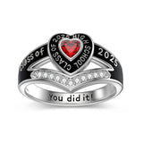 Sterling Silver 10K Gold 14K Gold 18K Gold Fully Personalized Birthstone Engraved Class Ring Graduation Ring