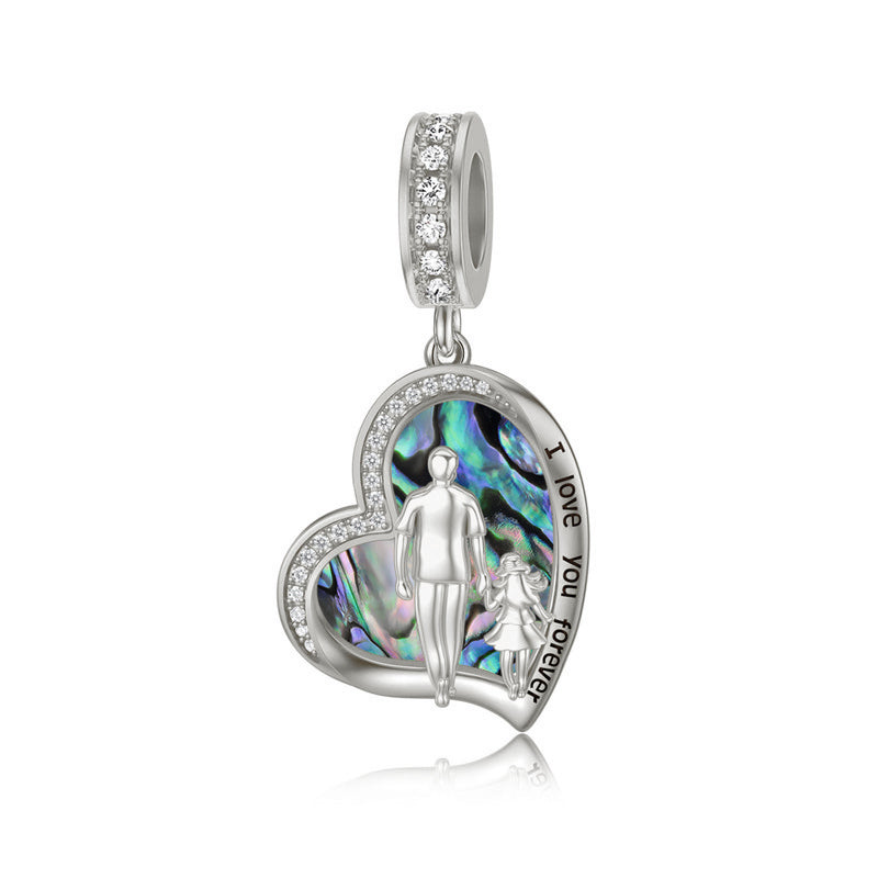 10K Gold 14K Gold 18 K Gold Father Daughter Charm Beads