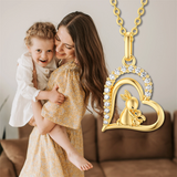 14K Gold Heart Rabbit Pendant Necklace