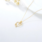 14K Gold Heart-Shaped Stethoscope Pendant Necklace