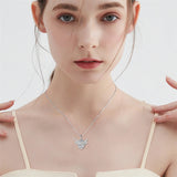 Sterling Silver Heart Highland Cow Pendant Necklace