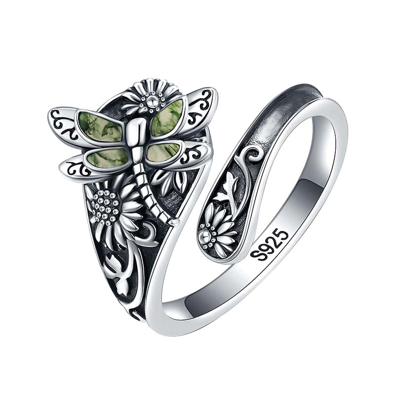 Sterling Silver Oxidized Dragonfly Butterfly Hummingbird Sea Turtle Anchor Cross Tree of Life Sunflower Spoon Ring