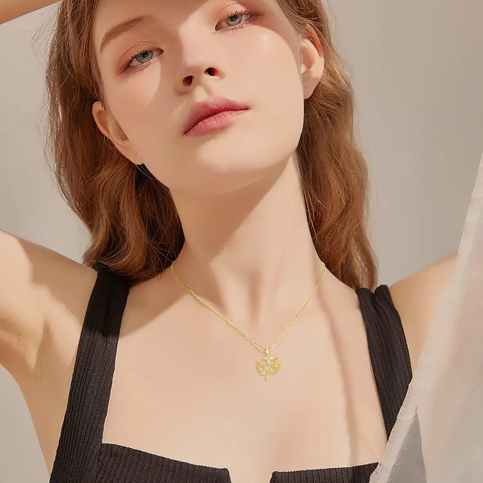 14k Gold Birth Flower Pendant Necklace