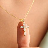 Sterling Silver 5A Cubic Zirconia Cross Pendant Necklace