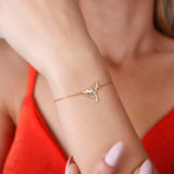 Sterling Silver Personalized Birthstone Hummingbird Bracelet