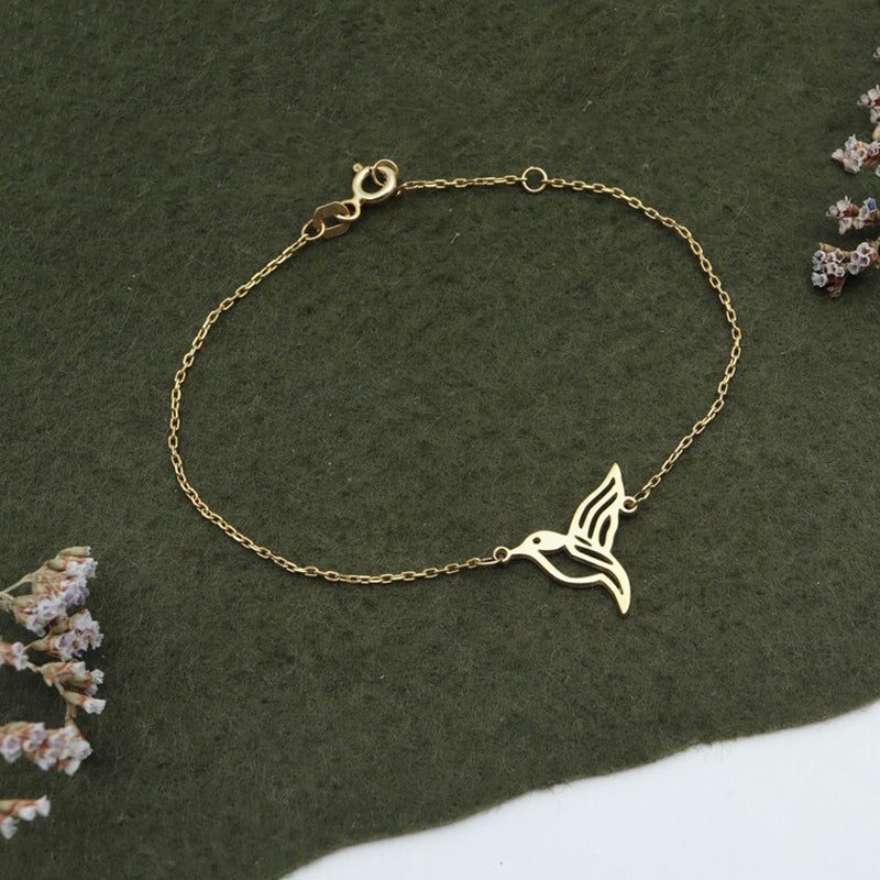 14K Gold Hummingbird Bracelet