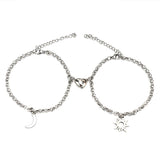 Sun And Moon with Heart Magnets Couples Bracelet