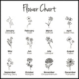 Sterling Silver Oval Personalized Birth Flower Pendant Necklace