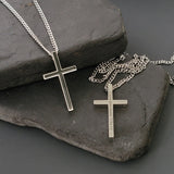 Stainless Steel Engraved Cross Necklace Personalized Cross Pendant For Men Father's Day Gift