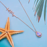 Sterling Silver Personalized Name Birthstones Pendant Necklace