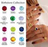 Sterling Silver Personalized Name Birthstones Pendant Necklace