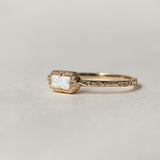 Sterling Silver Natural Moss Agate  Ring with Opal, Blue Topaz, Baguette, and Cubic Zirconia