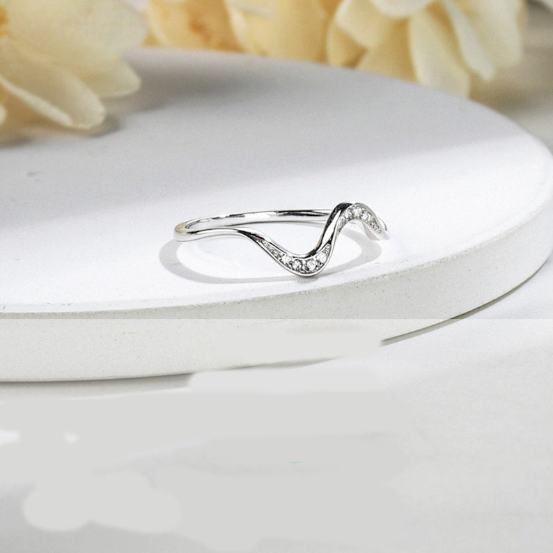 Sterling Silver Wave Nature Ring